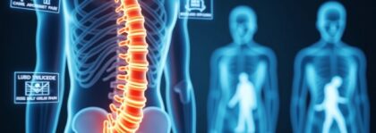Radiographie d'une arthrodèse lombaire L5-S1 avec matériel de fixation sur la colonne vertébrale